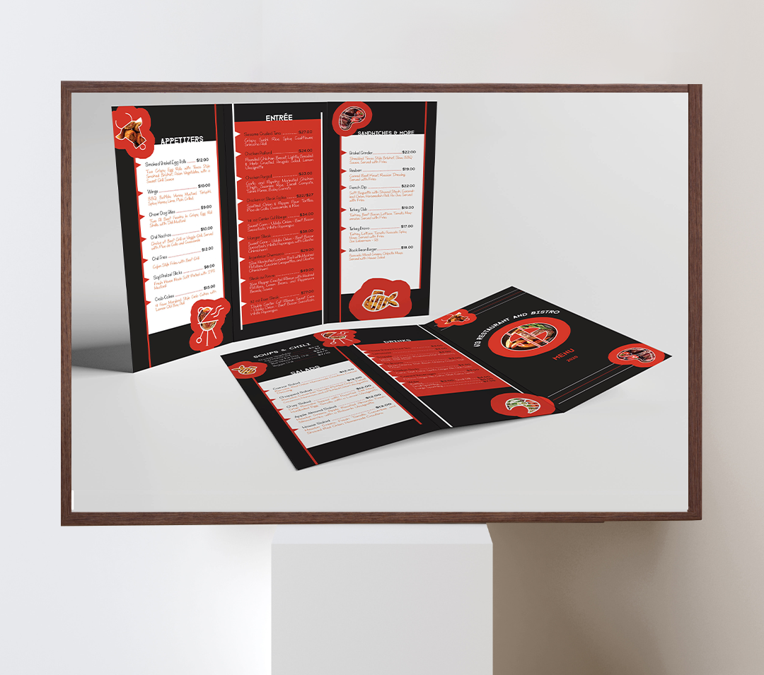 CUSTOM BROCHURE & MENU DESIGN